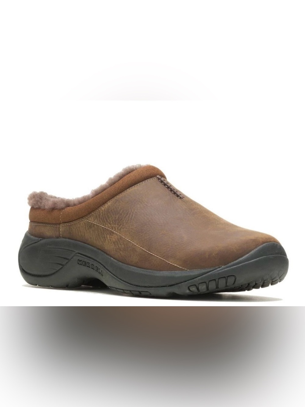 Merrell Brown Shearling-Lined Slip-On Mule Size 10